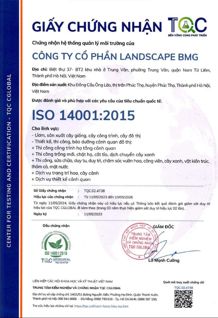 CÔNG TY CỔ PHẦN LANDSCAPE BMG
